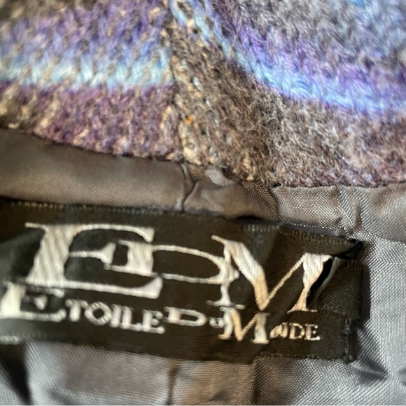 Etouile Du Monde Angora Small/Medium Womens Ruffle Lace Marbled Cardigan Sweater - Picture 5 of 13